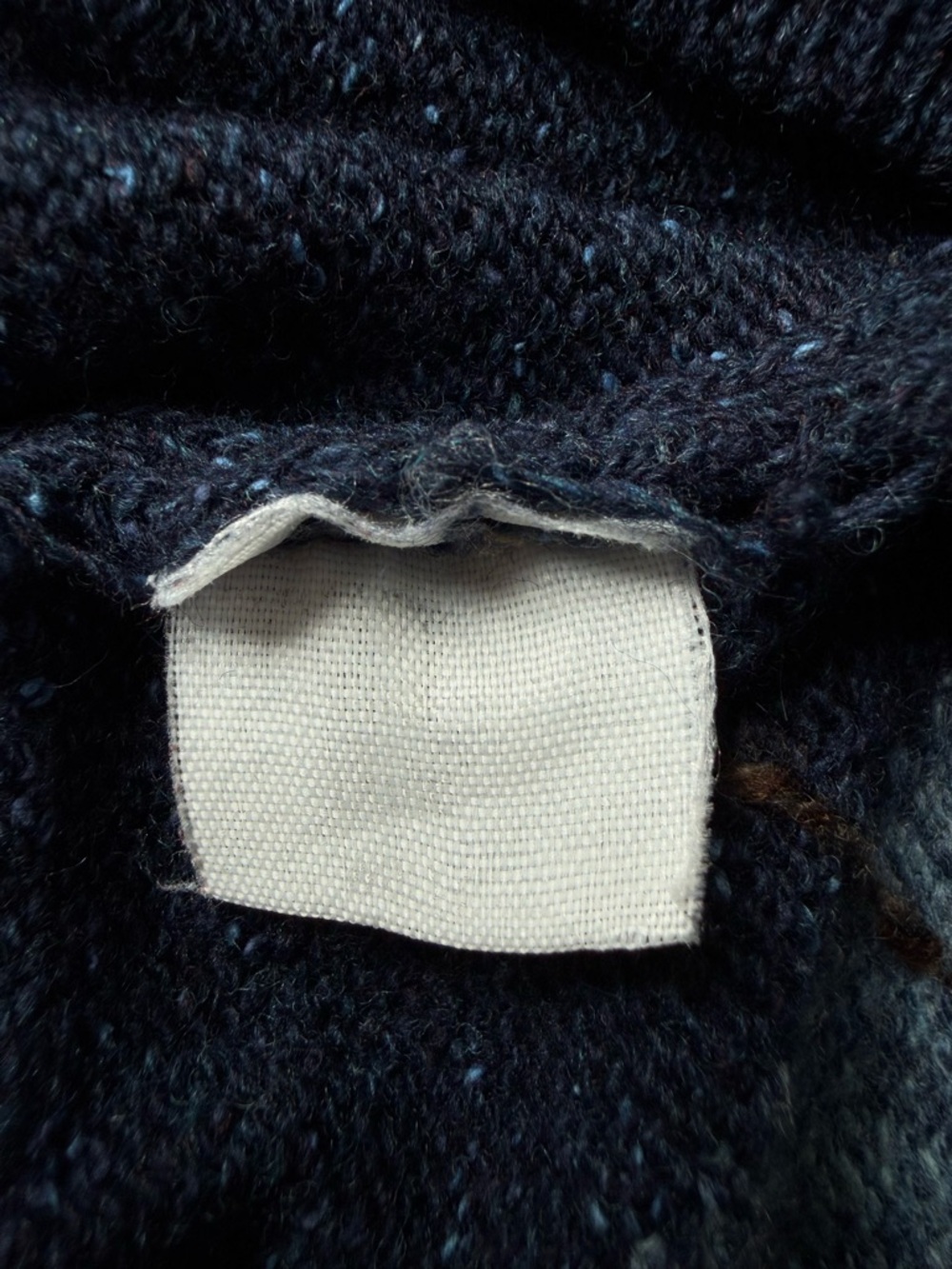 VTG 90s 80s Men Blue Wool Argyle Fisherman Pullover Sweater LARGE Retro Preppy - Picture 7 of 7